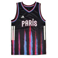 camiseta paris basketball adidas negra