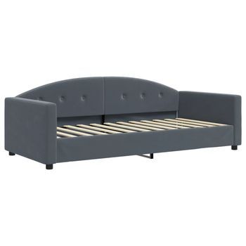 Cama Para Adulto | Cama Individual | Sofá Cama Sin Colchón Terciopelo Gris Oscuro 90x200 Cm