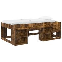 cama infantil con almacenamiento roble ahumado 80 x 200 cm vidaxl