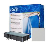 gre - liner para piscina de composite rectangular 326x186x96 cm gris 60100