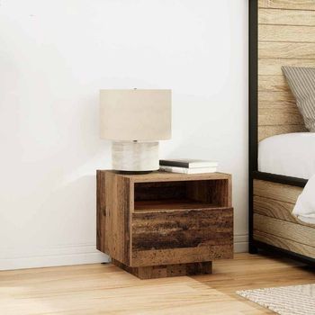Mesita De Noche 2 Uds - Mueble Para Dormitorio - Madera De Ingeniería - Madera Vieja (40x39x37cm)