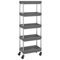 carrito de cocinarestanteria de cocina carrito de servir 5 niveles hierro y abs gris 42x29x128 cm