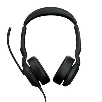 Auriculares Jabra Evolve2 50 con cable USB-C/USB-A, Cancelación Activa de Ruido, Micrófono Retráctil, Negro