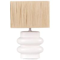 lampara de ceramica de sobremesa con pantalla de estilo natural minimalista color blanco judy