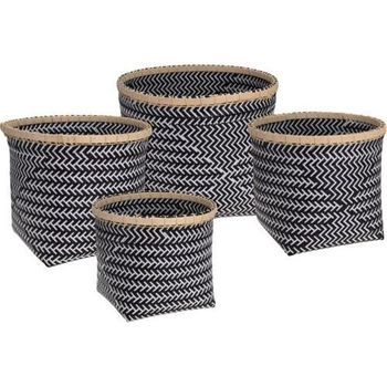 Set 4 Cestas Bambu Ngr/bco. Hz1002910