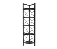 estanteria de esquina 5 estantes negro h160 cm - remo