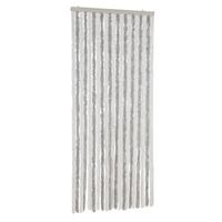 cortina antimoscas chenilla gris claro y blanco 90x220 cm