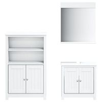 juego de muebles de bano berg 3 pzas madera maciza pino blanco vidaxl
