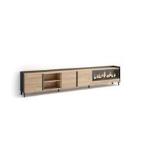 mueble tv benalauria-02 con chimenea y luces led