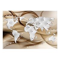 papel pintado 3d - world map - white  diamonds 150x105 cm