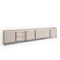 mueble tv television muebles de salon almacenaje 309x61x35 cm para tv hasta 80 diseno industrial led estilo moderno beige