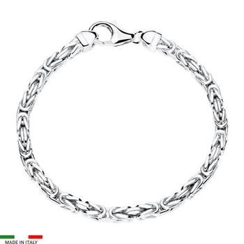 Pulsera bizantina para hombre de plata 925, 4,0 mm