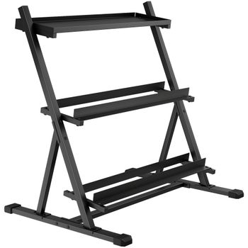 SPORTNOW Soporte para Mancuernas de 3 Niveles Carga 200 kg 88x66x88 cm Negro