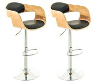 set de 2 taburetes kingston en simil cuero naturalnegro 48x50x88 cm