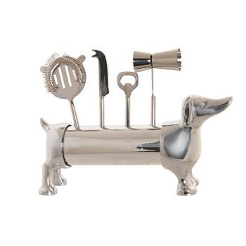 Coctel Set 4 Inox 37x9x18 Perro Cromado Plateado