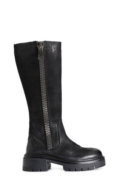 bota de nobuk con cremallera máxima black 39
