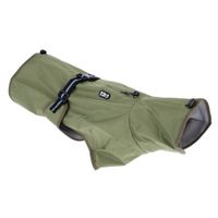 chubasquero tiaki olive para perros - 60 cm de largo de espalda