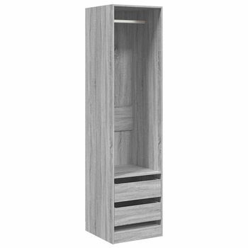 Armario Con Cajones Contrachapado Sonoma Gris 50x50x200 Cm Vidaxl
