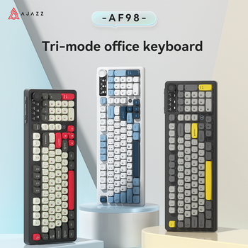 Teclado con cable/inalámbrico AJAZZ AF98, 98 teclas, sensación mecánica, adecuado para uso en la oficina, batería de larga duración, tres modos de iluminación, efectos de iluminación RGB, iluminación