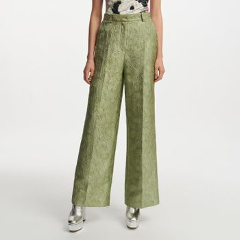 Essentiel Antwerp Fling Floral-Brocade Wide-Leg Pants - UK 8