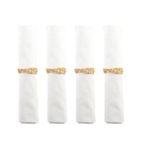 anillos de servilleta con cadena dorada - set de 4