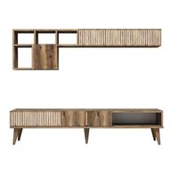 mueble tv con estante milan nogal