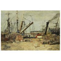 legendarte - cuadro lienzo impresion digital - les chalutiers - eugene boudin - decoracion pared cm 60x90