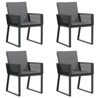 4 uds sillas de jardin  silla de exterior  sillon jardin con cojines ratan sintetico negro