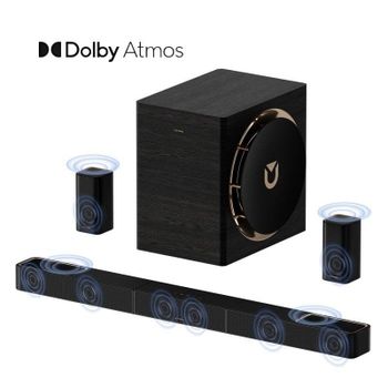 Ultimea Barra de Sonido 7.1.4ch Dolby Atmos, Skywave Series 980W Subwoofer 10