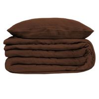 juego de cama flora de 3 piezas de gasa de algodon marron 260x240cm