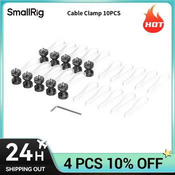 SmallRig - Juego de 10 Abrazaderas para Cables, Mantiene los Cables Organizados en Escritorios, Barras, Vehículos, Jaulas, con Correa Elástica de Silicona 6527