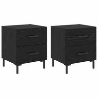 armario de noche 2 uds roble negro 40 x 35 x 475 cm vidaxl