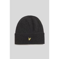 lyle  scott gorro he2314a lambswool blend ribbed-w155 jet black marl para hombre