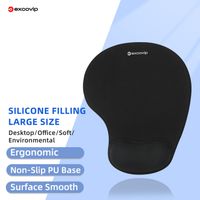 alfombrilla de raton ergonomica exco con soporte de muneca de silicona comoda alfombrilla de raton base de pu antideslizante para aliviar el dolor ordenador y oficina
