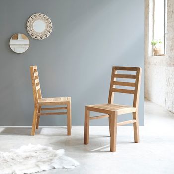 2 Sillas De Madera De Teca Reciclada Maciza