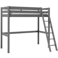 cama alta 90x200 cm pino macizo gris pino