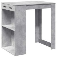 mesa alta de bar madera ingenieria gris hormigon 102x70x1035cm vidaxl