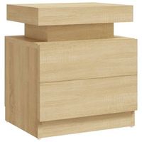 mesita de noche  mesa auxiliar  mesilla madera de ingenieria roble sonoma 45x35x52 cm