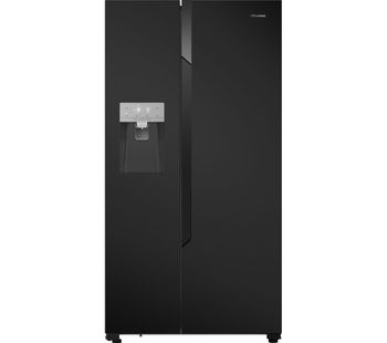 HISENSE American-Style Fridge Freezer Black RS694N4TB1, Black
