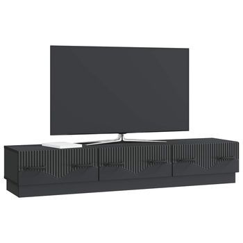 Mueble De Tv | Mueble De Salón | Gabinete De Tv Negro 147 X 34,5 X 27 Cm Madera De Ingeniería