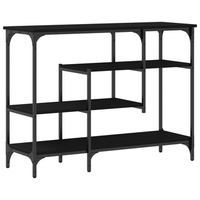 mesa consola  mesa de entrada con estante roble negro 100 x 35 x 75 cm