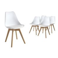 pack 4 sillas beech diseno blancas