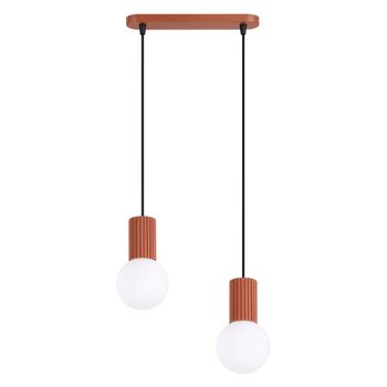 Lámpara colgantes mocca aluminio/vidrio alt. 120 cm