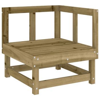 Sofá De Esquina De Jardín | Sofá De Exterior Madera Maciza Impregnada