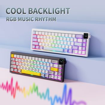 Teclado para Juegos AK650 de 65 Teclas: Interruptores Flying Fish/Dream Weaver, Retroiluminación RGB, 3 Modos
