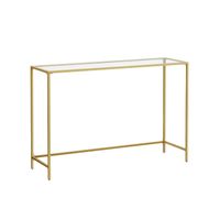 mesa de entrada moderna dorado palido  transparente  1 tire 35p x 120l cm