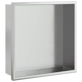 Hornacina Ducha Acero Inoxidable Plateado Cepillado 32x32x9 Cm Vidaxl