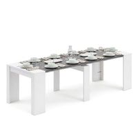mesa consola extensible 50-235x90 cm denis blanco artik blanco mate - gris grafito 51 x 78 x 90 cm
