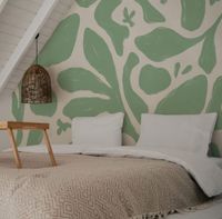 papel pintado panoramico con motivos vegetales verde 525 x