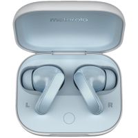 motorola moto buds illusion blue auriculares inalambricos con estuche de carga azul claro